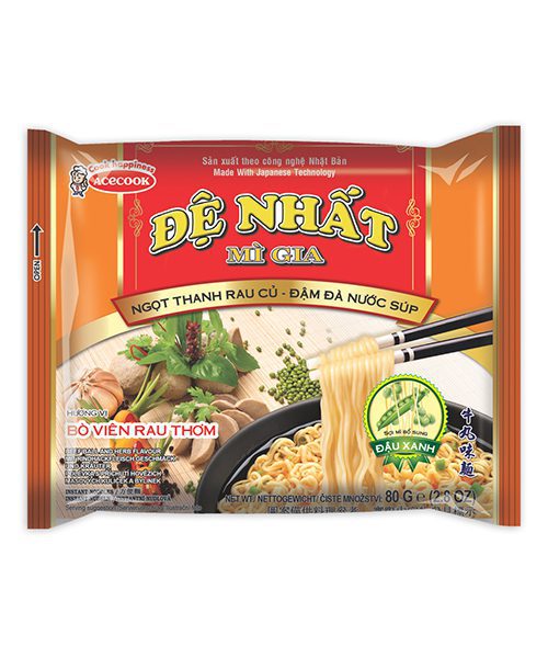 De Nhat Mi Gia Instant Noodles Beef Ball & Herb Flavour