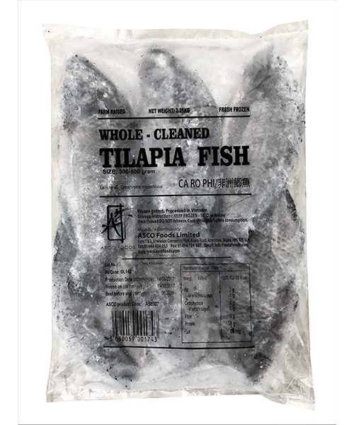 ASEAN SEAS Frozen Tilapia Fish (Gutted) 300-500g (10% Glaze)