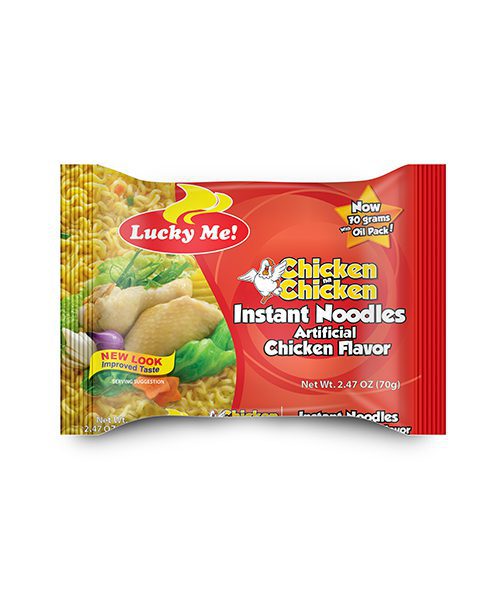 Lucky Me Instant Noodles Chicken Flavour with Garnish
